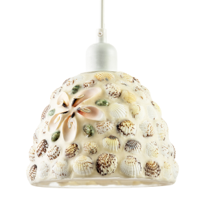 Pendant Lighting Shade with Handcrafted Shell Coastal Inspired Design
