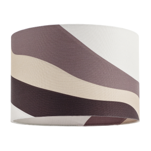 Taupe and Brown Linen Lamp Shade with Inner and Outer Wavy Design