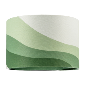 Forest Green Linen Fabric Lamp Shade with Inner and Outer Wavy Design