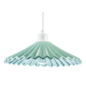 Emerald Green Nova Gloss Ceramic Pendant Light Shade with Rippled Body