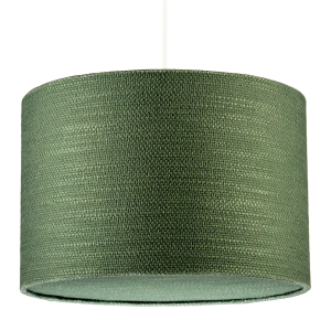 Vineyard Green Textured Linen Pendant Lighting Shade with Diffuser