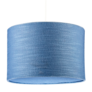 Glacier Lake Blue Textured Linen Pendant Lighting Shade with Diffuser