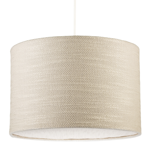 Coconut Milk Textured Linen Pendant Lighting Shade with Diffuser