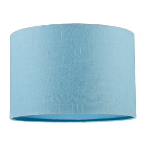 Designer Ocean Current Blue Textured Linen Fabric Circular Lamp Shade