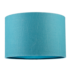 Designer Coastal Waters Teal Textured Linen Fabric Circular Lamp Shade