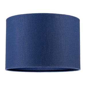 Designer Navy Peony Blue Textured Linen Fabric Circular Lamp Shade