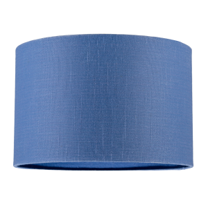 Designer English Manor Blue Textured Linen Fabric Circular Lamp Shade