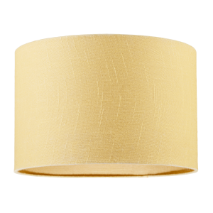 Designer Soft Mellow Yellow Textured Linen Fabric Circular Lamp Shade