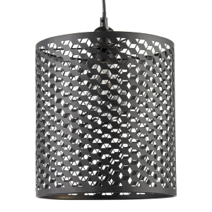Modern Cylindrical Pendant Light Shade with Repeating Cube Design