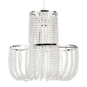 Striking Two Tier Chandelier Style Pendant Shade with Chrome Frame