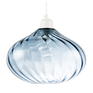 Modern Designer Dusty Blue Line Twisted Glass Pendant Lighting Shade