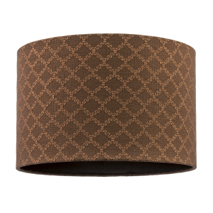 Contemporary Chocolate Brown Woven Lattice Lampshade in Textured Linen