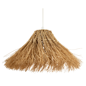 Natural Raffia Handcrafted Rattan Pendant Lamp Shade with Long Strands