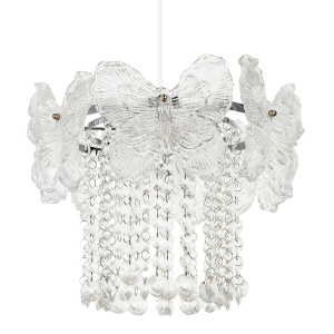 Decorative Glass Butterfly Design Pendant Lamp Shade with Chrome Frame