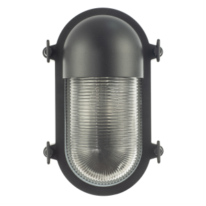Stylish Industrial Bulkhead Outdoor Wall Light Fitting in Matte Black