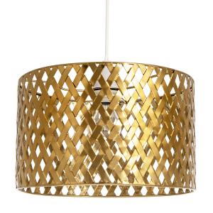 Modern Unique Pendant Light Shade in Metallic Gold with Lattice Design